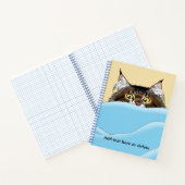 Tabby Cat Peeking Blue Funny Notizblock (Innenseite)
