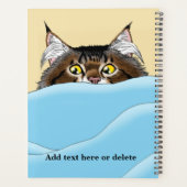 Tabby Cat Peeking Blue Funny Planer (Rückseite)