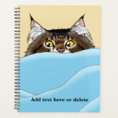 Tabby Cat Peeking Blue Funny Planer (Vorderseite)