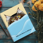 Tabby Cat Peeking Blue Funny Planer