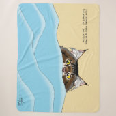 Tabby Cat Peeking Blue Funny Sherpadecke (Vorderseite)
