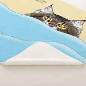 Tabby Cat Peeking Blue Funny Sherpadecke (3/4)