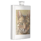 Tabby Cat Pencil Sketch Flachmann (Rechts)