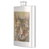Tabby Cat Pencil Sketch Flachmann (Links)