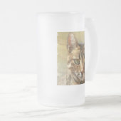Tabby Cat Pencil Sketch Mattglas Bierglas (VorderseiteRechts)