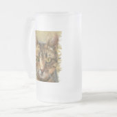 Tabby Cat Pencil Sketch Mattglas Bierglas (Vorderseite Links)