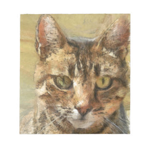 Tabby Cat Pencil Sketch Notizblock
