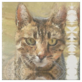 Tabby Cat Pencil Sketch Stoff (Nahaufnahme)