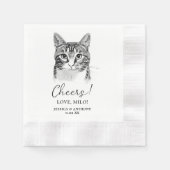 Tabby Cat Personalisiert Cheers Napkins Serviette (Vorderseite)