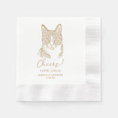 Tabby Cat Personalisiert Cheers Napkins Serviette (Vorderseite)