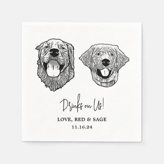 Tabby Cat Personalisiert Drinks on Me Napkins Serviette (Vorderseite)