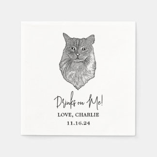 Tabby Cat Personalisiert Drinks on Me Napkins Serviette