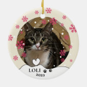 Tabby Cat Personalisiert Hand Zeichnend Keramik Ornament (Hinten)