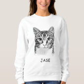 Tabby Cat Personalisiert Pet Lover Sweatshirt (Vorderseite)