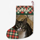 Tabby Cat Personalisierter Strumpf Kleiner Weihnachtsstrumpf (Rückseite)
