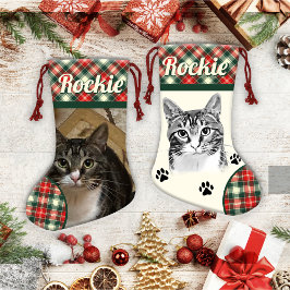 Tabby Cat Personalisierter Strumpf Kleiner Weihnachtsstrumpf