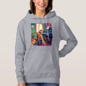 Tabby Cat Piano Hoodie (Vorderseite)