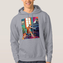 Tabby Cat Piano Hoodie