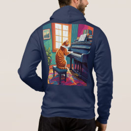 Tabby Cat Piano Hoodie