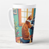 Tabby Cat Piano Milchtasse (Linke Ecke)