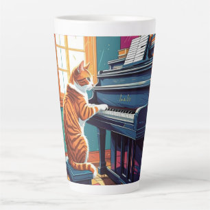 Tabby Cat Piano Milchtasse
