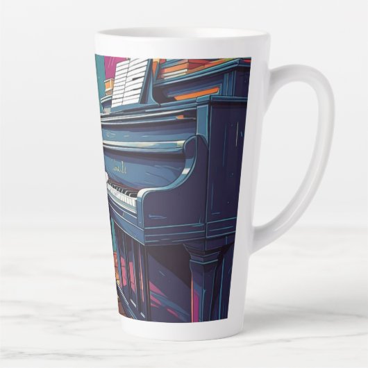 Tabby Cat Piano Milchtasse (Rechts)