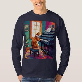 Tabby Cat Piano T-Shirt