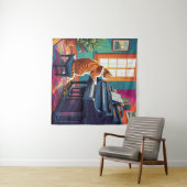 Tabby Cat Piano Wandteppich (Beispiel (Horizontal))