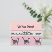 Tabby Cat Pink neue Adresse Postcard, wir bewegen  Postkarte (Stehend Vorderseite)