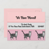 Tabby Cat Pink neue Adresse Postcard, wir bewegen  Postkarte (Vorne/Hinten)