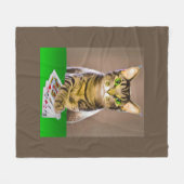 Tabby Cat Playing Poker Fleecedecke (Vorderseite (Horizontal))