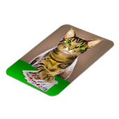 Tabby Cat Playing Poker Magnet (Linke Seite)