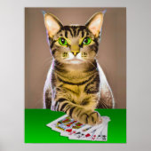 Tabby Cat Playing Poker Poster (Vorne)
