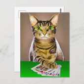 Tabby Cat Playing Poker Postkarte (Vorne/Hinten)