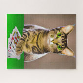 Tabby Cat Playing Poker Puzzle (Horizontal)