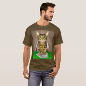 Tabby Cat Playing Poker T-Shirt (Vorne ganz)