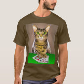 Tabby Cat Playing Poker T-Shirt (Vorderseite)