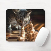Tabby Cat Playing Schach Mousepad (Mit Mouse)