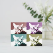 Tabby Cat - Pop Art Postkarte (Stehend Vorderseite)