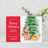 Tabby Cat Preisgünstige Weihnachtskarte Weihnachts Karte (Stehend Vorderseite)