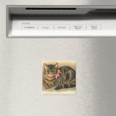 "Tabby Cat" Quadrat-Magnet Magnet (In Situ (Geschirrspüler))