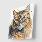 Tabby Cat Quadratische Wanduhr (Winkel)