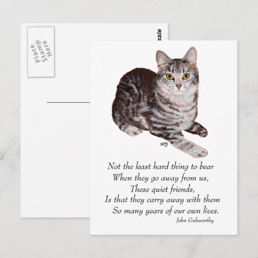 Tabby Cat Rainbow Bridge Postkarte (Vorne/Hinten)