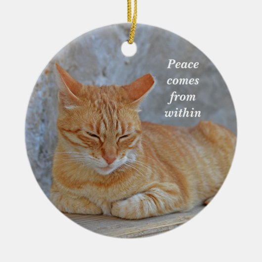 Tabby Cat ruhen in Dubrovnik Inspirational Keramik Ornament (Vorne)
