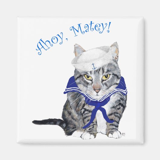 Tabby Cat Sailor Magnet (Vorne)