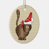 Tabby Cat Santa Keramikornament (Rechts)