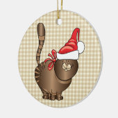 Tabby Cat Santa Keramikornament (Links)