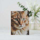 TABBY CAT SCHÖNE POSTKARTE (Stehend Vorderseite)