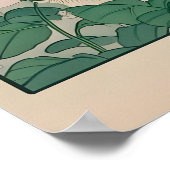 Tabby Cat Shower Print Ukiyo-e Botanical Bathroom Poster (Ecke)