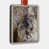 TABBY CAT SILBERNES ORNAMENT (Rechts)